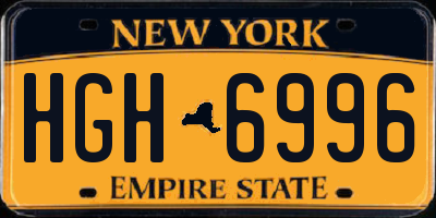 NY license plate HGH6996