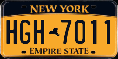 NY license plate HGH7011