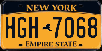 NY license plate HGH7068