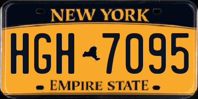 NY license plate HGH7095