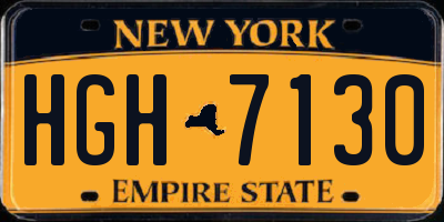 NY license plate HGH7130
