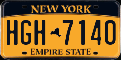 NY license plate HGH7140