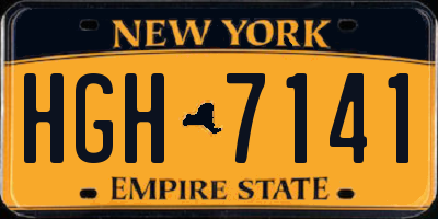 NY license plate HGH7141