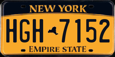 NY license plate HGH7152
