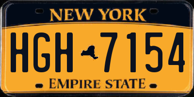 NY license plate HGH7154