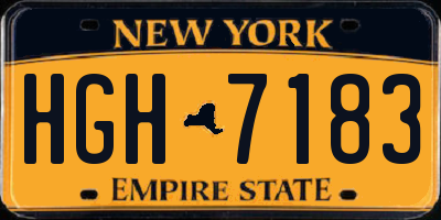 NY license plate HGH7183