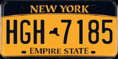 NY license plate HGH7185