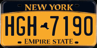 NY license plate HGH7190