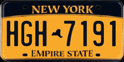 NY license plate HGH7191