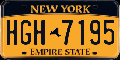NY license plate HGH7195