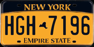 NY license plate HGH7196