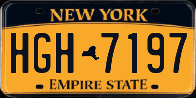 NY license plate HGH7197