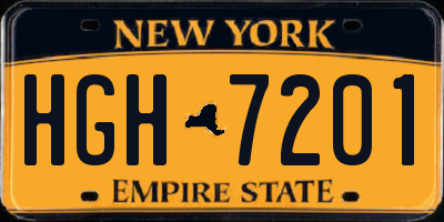 NY license plate HGH7201