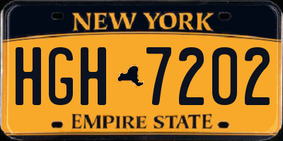 NY license plate HGH7202