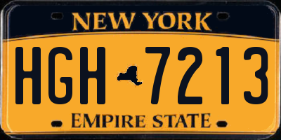 NY license plate HGH7213