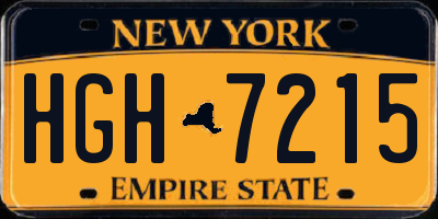 NY license plate HGH7215