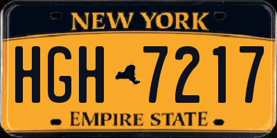 NY license plate HGH7217