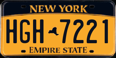 NY license plate HGH7221