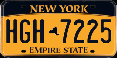 NY license plate HGH7225