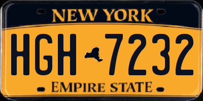 NY license plate HGH7232
