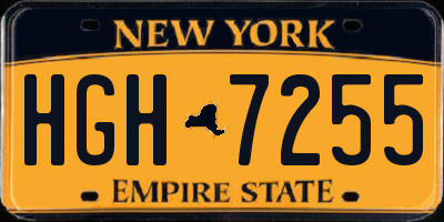 NY license plate HGH7255