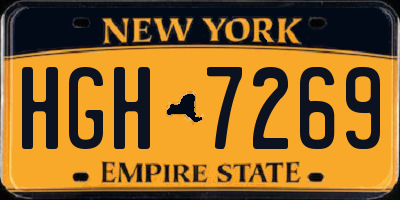 NY license plate HGH7269