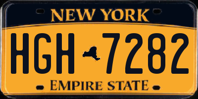 NY license plate HGH7282