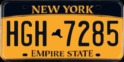 NY license plate HGH7285