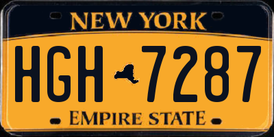 NY license plate HGH7287