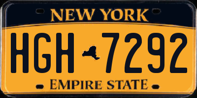 NY license plate HGH7292