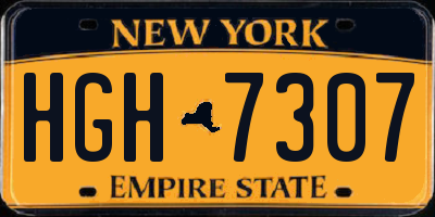 NY license plate HGH7307