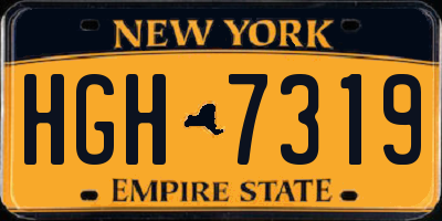 NY license plate HGH7319
