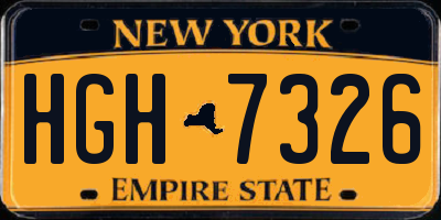 NY license plate HGH7326