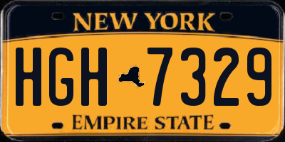 NY license plate HGH7329