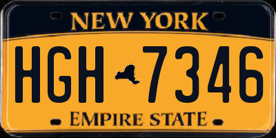 NY license plate HGH7346