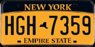 NY license plate HGH7359