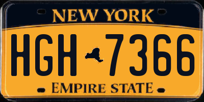 NY license plate HGH7366