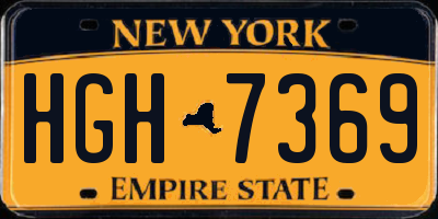 NY license plate HGH7369