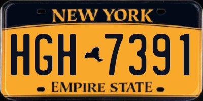 NY license plate HGH7391