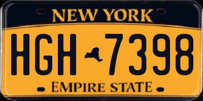 NY license plate HGH7398