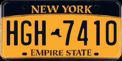 NY license plate HGH7410