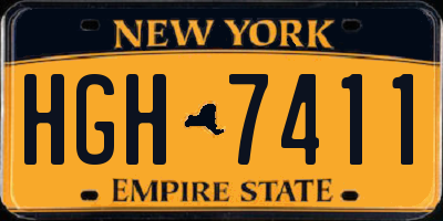 NY license plate HGH7411