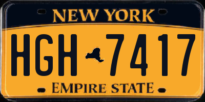 NY license plate HGH7417
