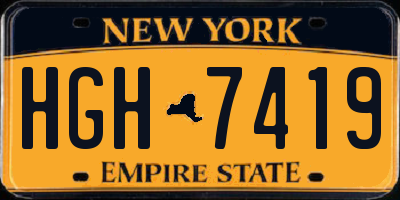 NY license plate HGH7419