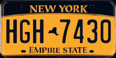 NY license plate HGH7430