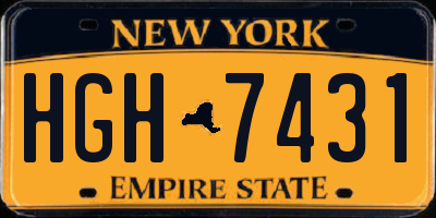 NY license plate HGH7431