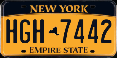 NY license plate HGH7442