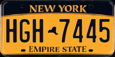 NY license plate HGH7445