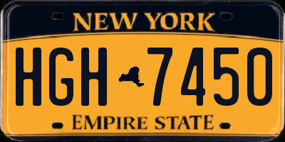 NY license plate HGH7450