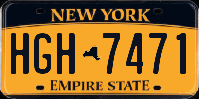 NY license plate HGH7471